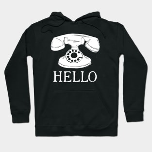 Hello Old School (white ink version) Hoodie